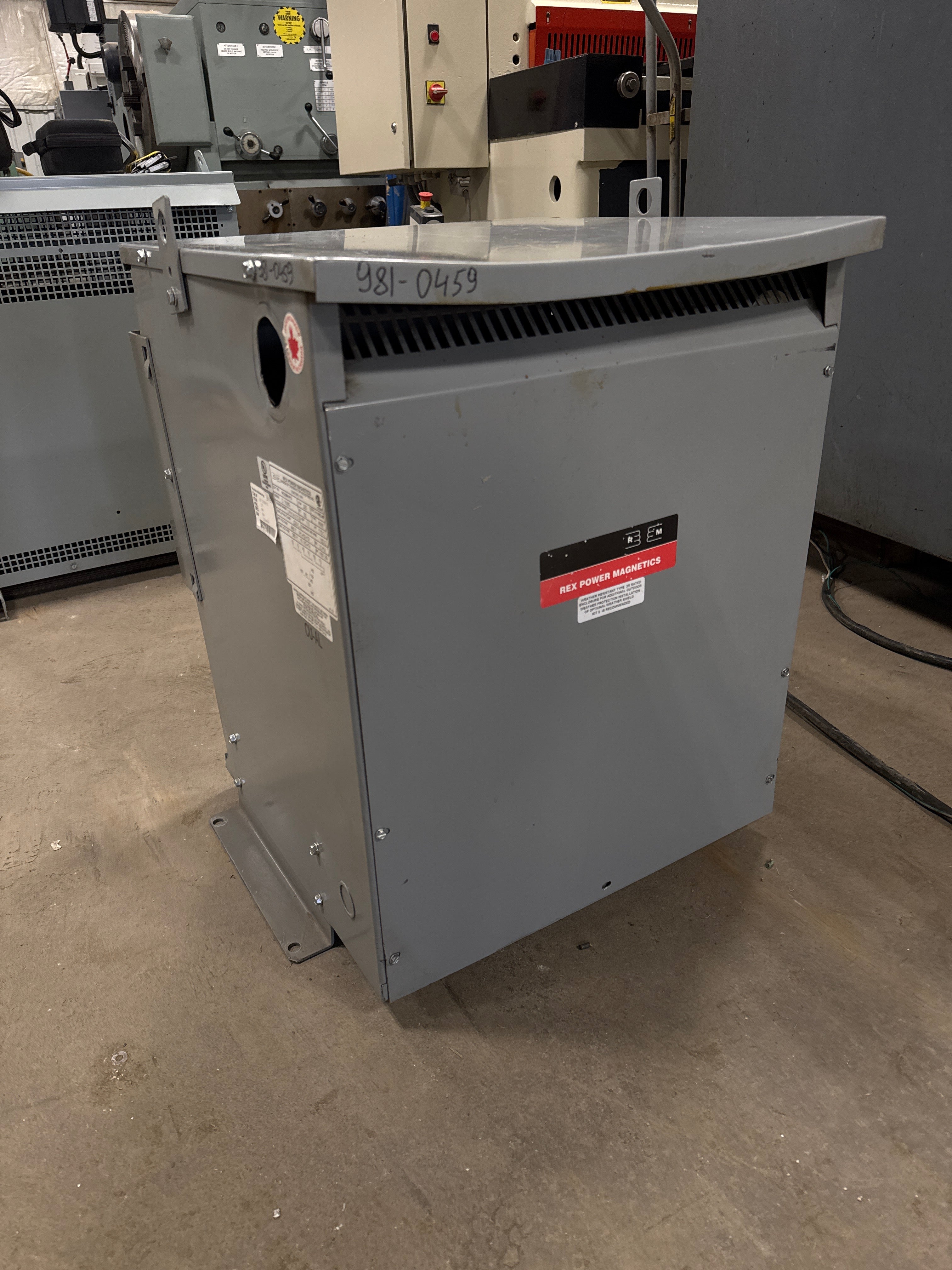 225 KVA Rex Power Magnetics transformer – 480V to 380V, 3-phase, auto, 420 lbs – Stan Canada