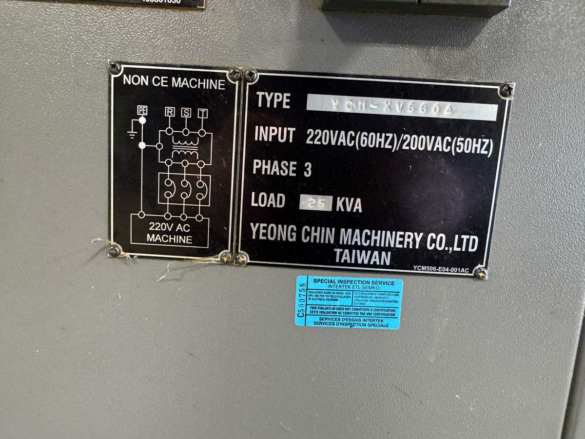YCM FV560A CNC vertical milling machine with BT40 spindle and FANUC control – Stan Canada
