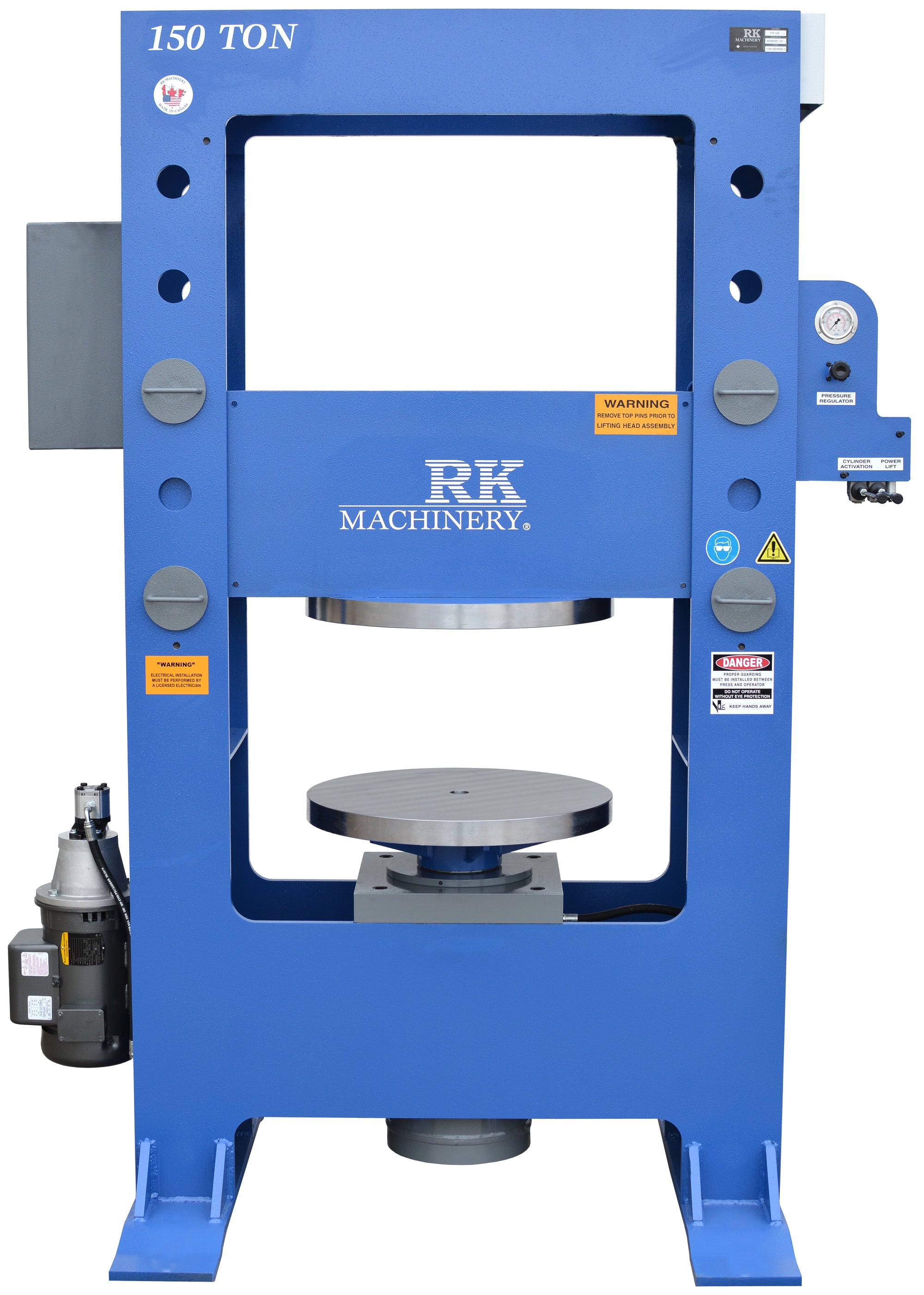 RK Machinery FTP-150 forklift tire hydraulic press with 150 ton capacity