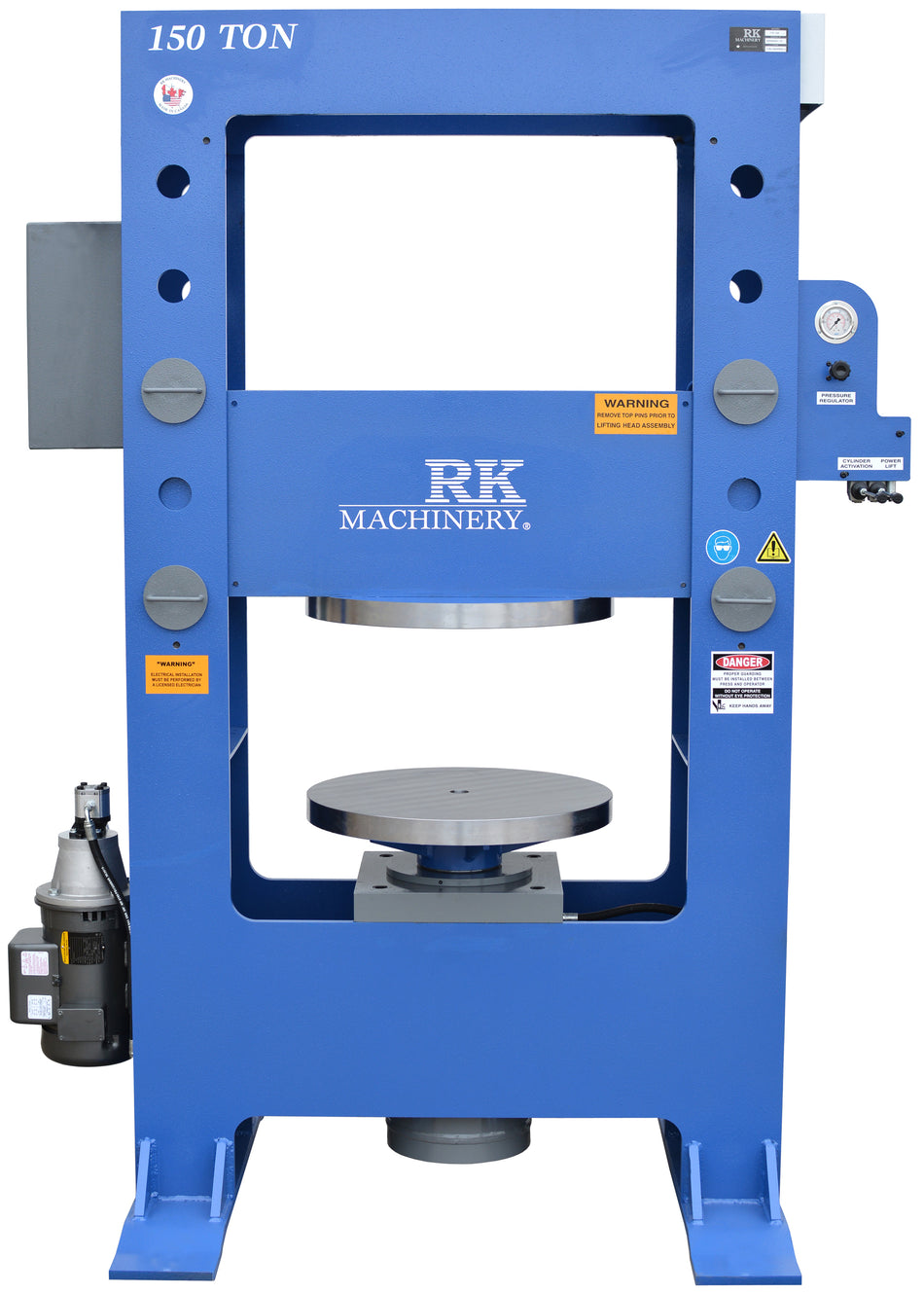 RK Machinery FTP-150 forklift tire hydraulic press with 150 ton capacity
