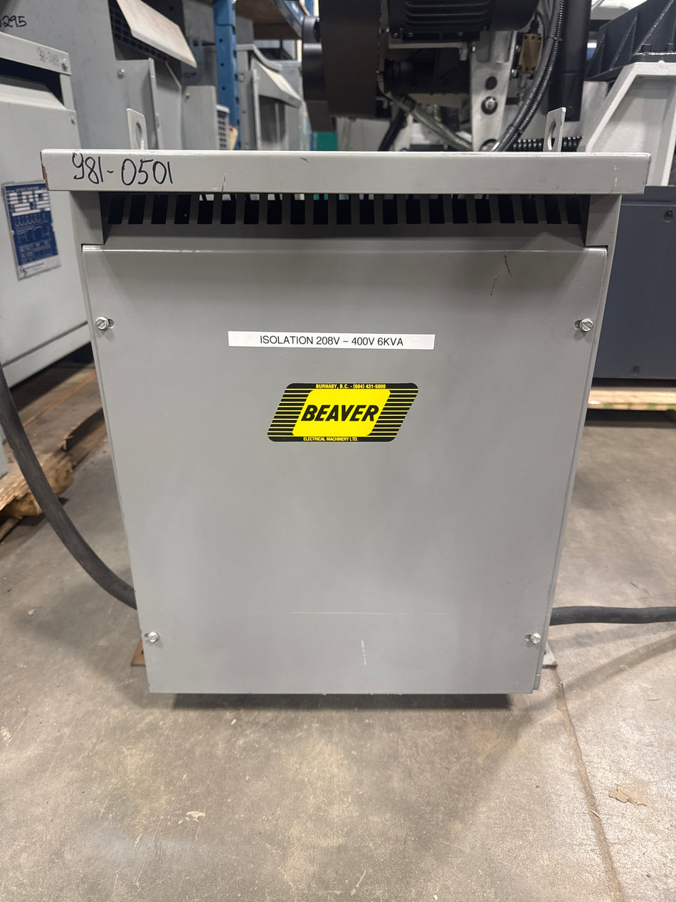6 KVA - 208VV to 400Y/231V 3 Phase Isolation transformer