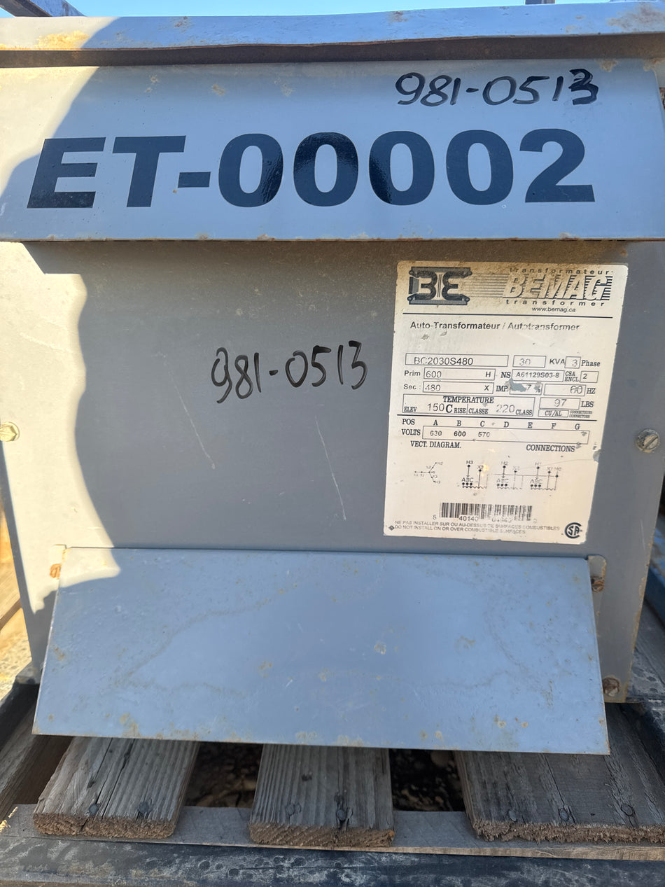 30KVA - 600V to 480V 3 Phase Auto transformer