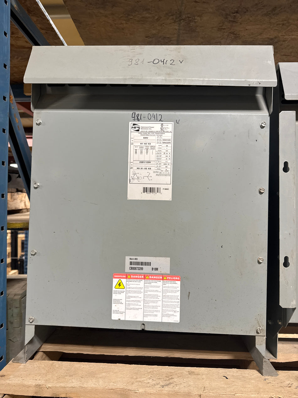 30 KVA - 480V to 208Y/12V 3 Phase Isolation transformer