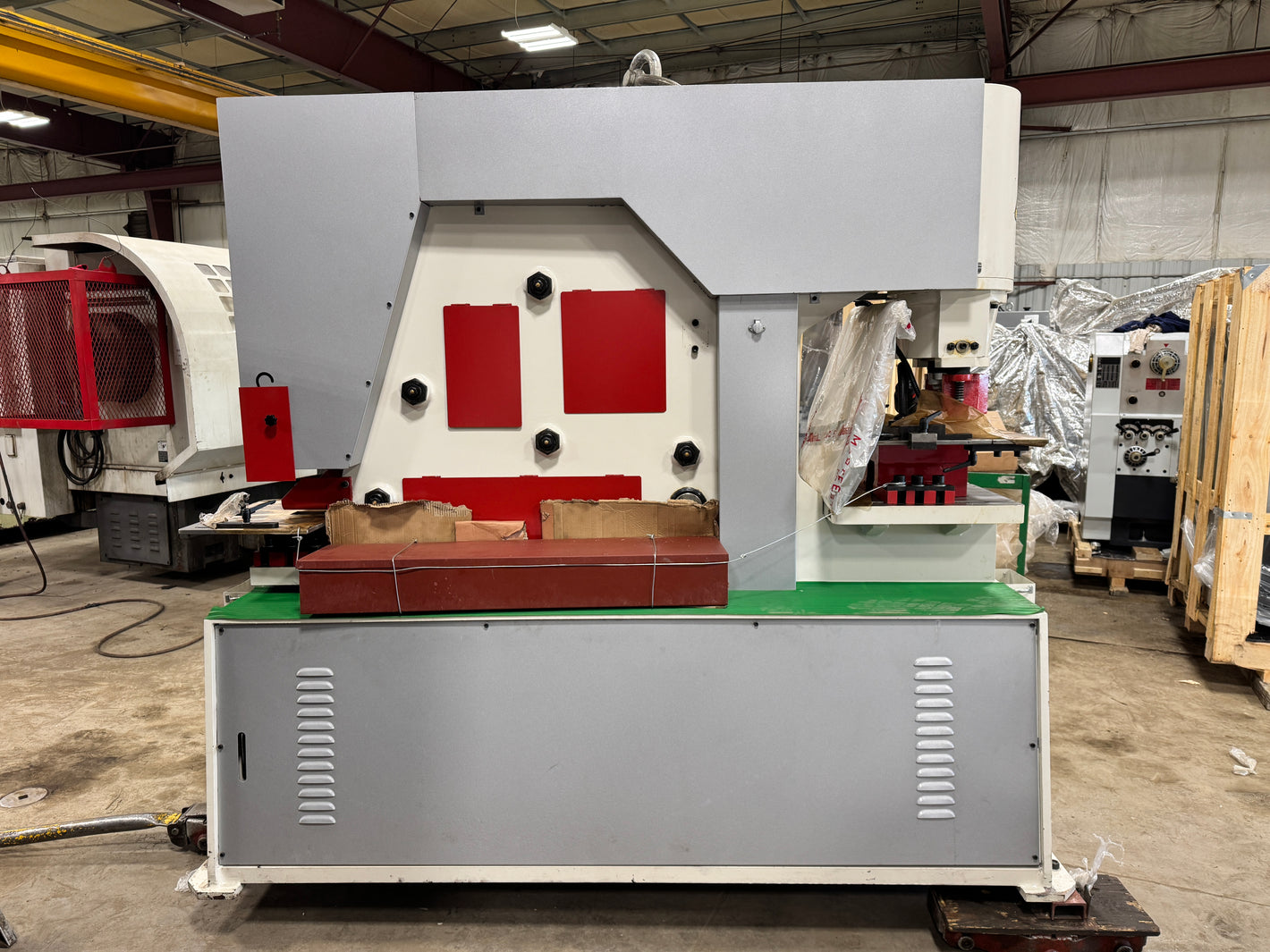 Masteel MIWH-130 hydraulic ironworker full machine view in workshop, Modern