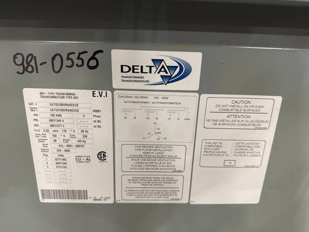 150 KVA - 600Y/346V to 480Y/277V 3 Phase Auto Transformer - Stan Canada