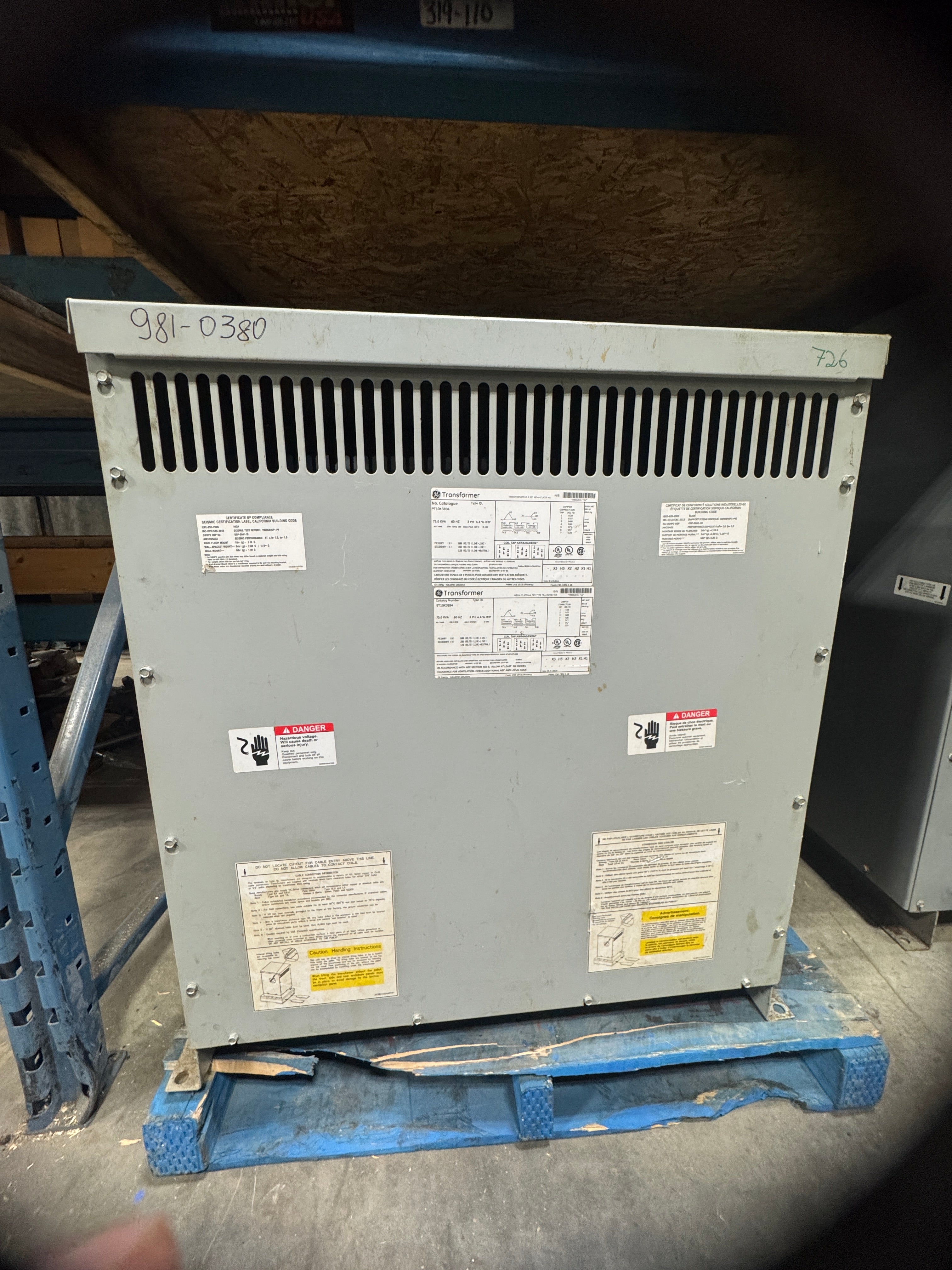 75 KVA 600 to 208/120Y Isolation Multi-tap Transformer – Stan Canada