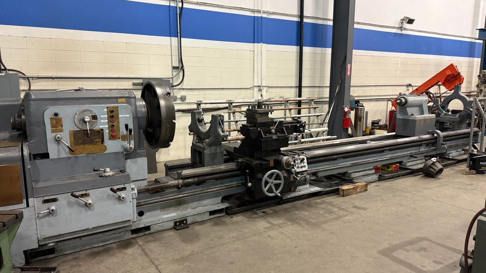 Modern POREBA TR100B1 manual lathe with 52-inch swing and 31-inch 4-jaw chuck – Stan Canada