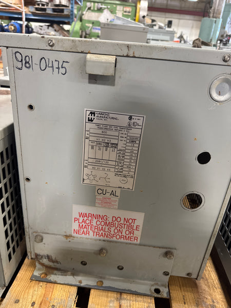15 KVA 600V to 208/120V Isolation Transformer - Stan Canada