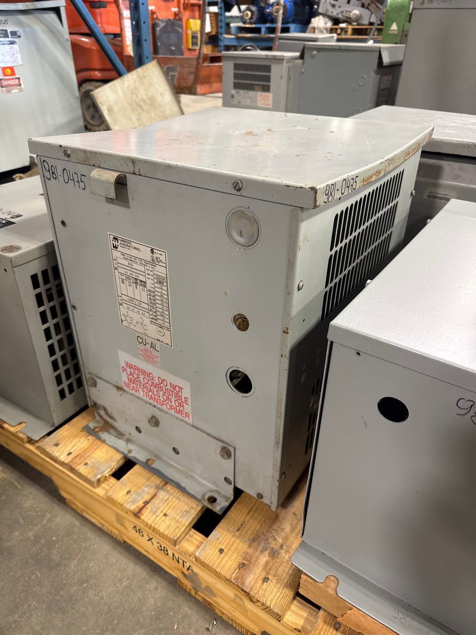 15 KVA 600V to 208/120V Isolation Transformer - Stan Canada