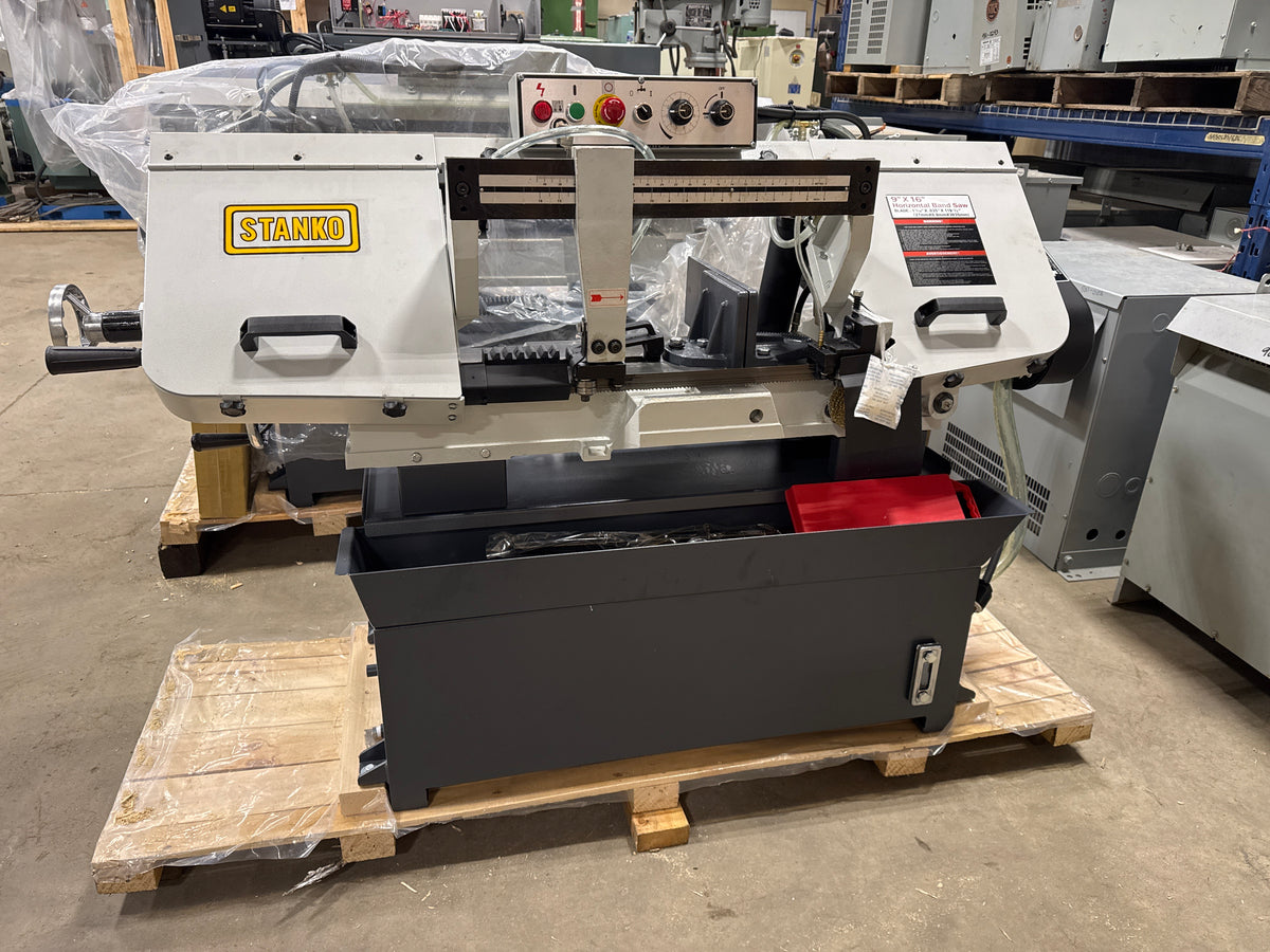 STANKO 9×16 Horizontal Band Saw – Dual Voltage 1 & 3 Phase Metal Cutting Machine – Modern