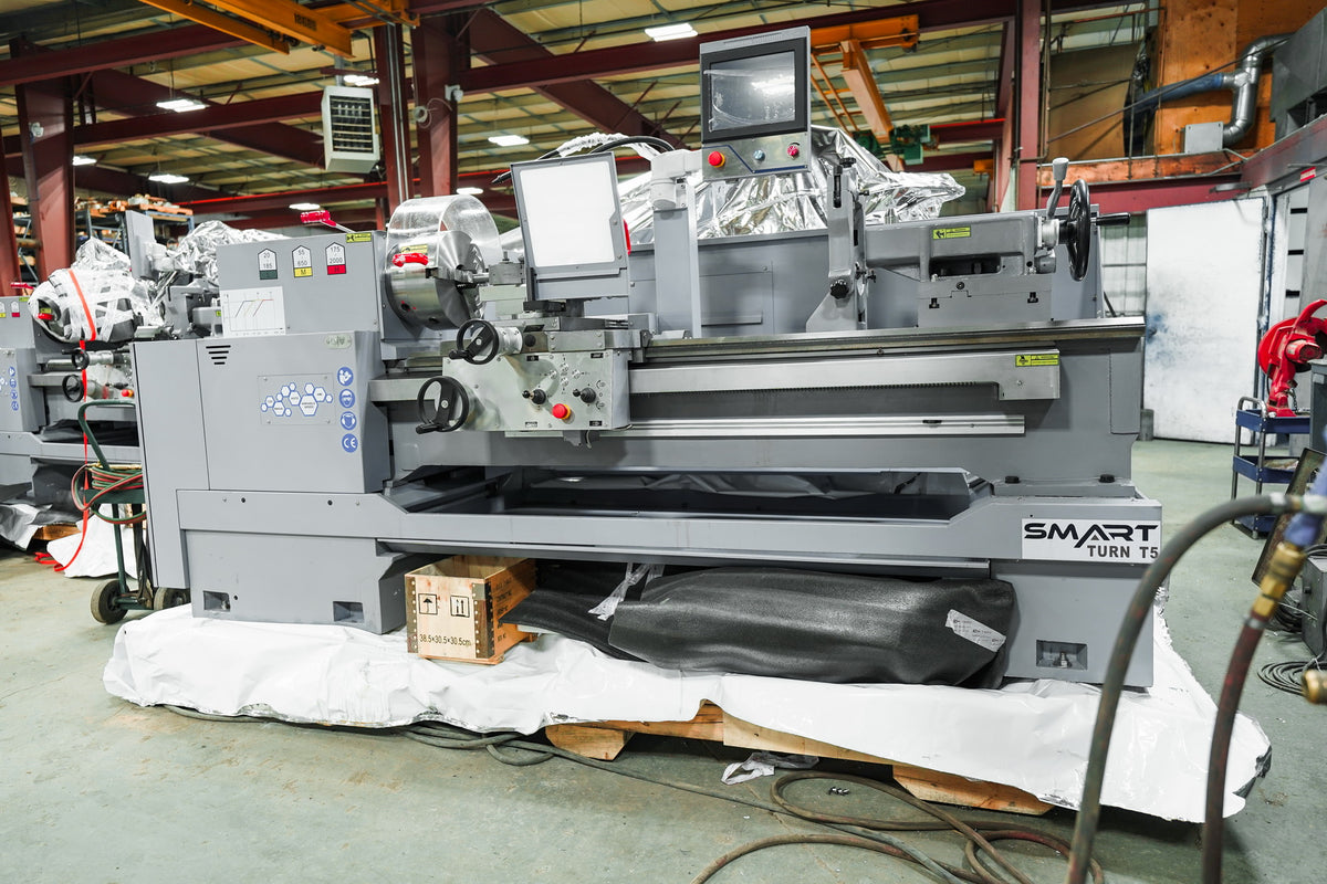We have a new & used lathe for sale in our machine shop in Edmonton Alberta Canada. Smart Lathe is our new line of manual lathes that are made to simplify work with programmable threading without G-Code (CNC) required. Variable speed and touch screen settings so you don't need to crank a lot of handles. Stan Canada