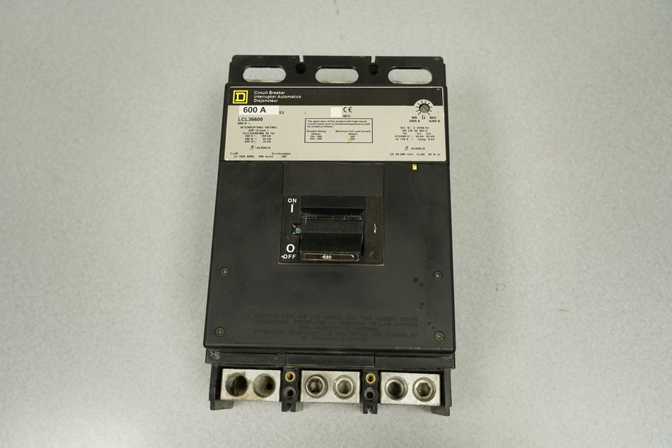 Square D - 600A 3 Pole Circuit Breaker LCL 36600