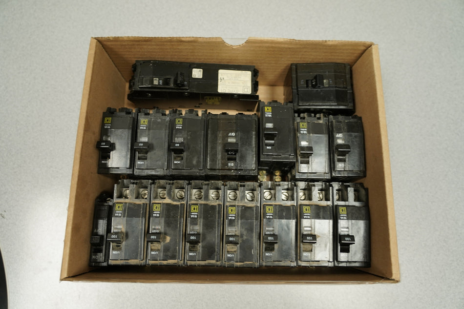 Square D - 40A, 50A, 60A, 100A 1-3Poles (Both & Clip) On Circuit Breakers