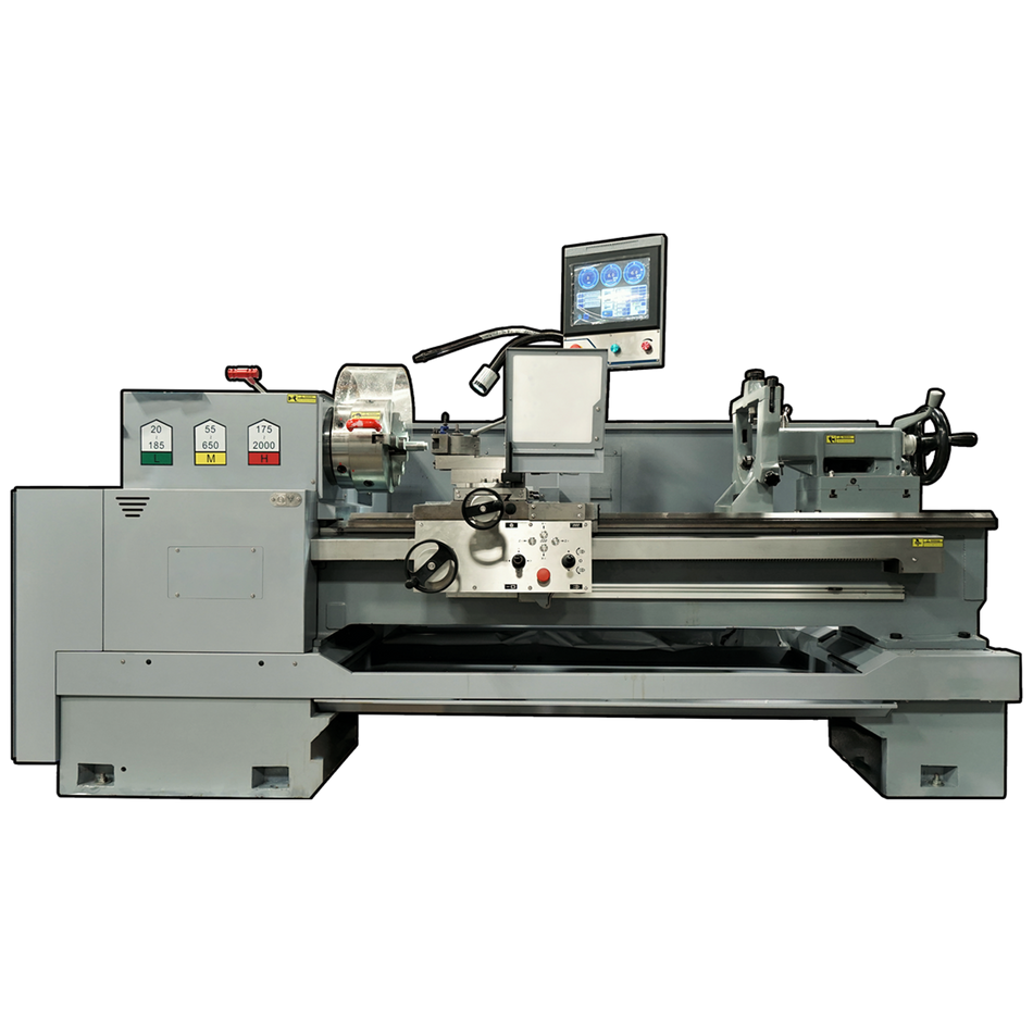 We have a new & used lathe for sale in our machine shop in Edmonton Alberta Canada. Smart Lathe is our new line of manual lathes that are made to simplify work with programmable threading without G-Code (CNC) required. Variable speed and touch screen settings so you don't need to crank a lot of handles. Stan Canada Stanko Smart Lathe S2060 with 20-inch Swing, 60-inch Centers, and 4-inch Bore Modern